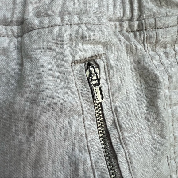 Athleta Cabo Linen Jogger Pants Micro Cheetah Beige Size 4 High Rise Coastal - Picture 8 of 16